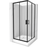 Mexen Rio square shower cubicle 90 x 90 cm, Transparent, Black + shower tray Rio, White - 860-090-090-70-00-4510