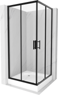 Mexen Rio square shower cubicle 90 x 90 cm, Transparent, Black + shower tray Rio, White - 860-090-090-70-00-4510