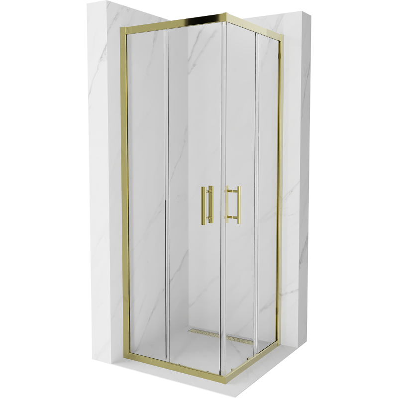 Mexen Rio square shower cabin 70 x 70 cm, transparent, gold - 860-070-070-50-00