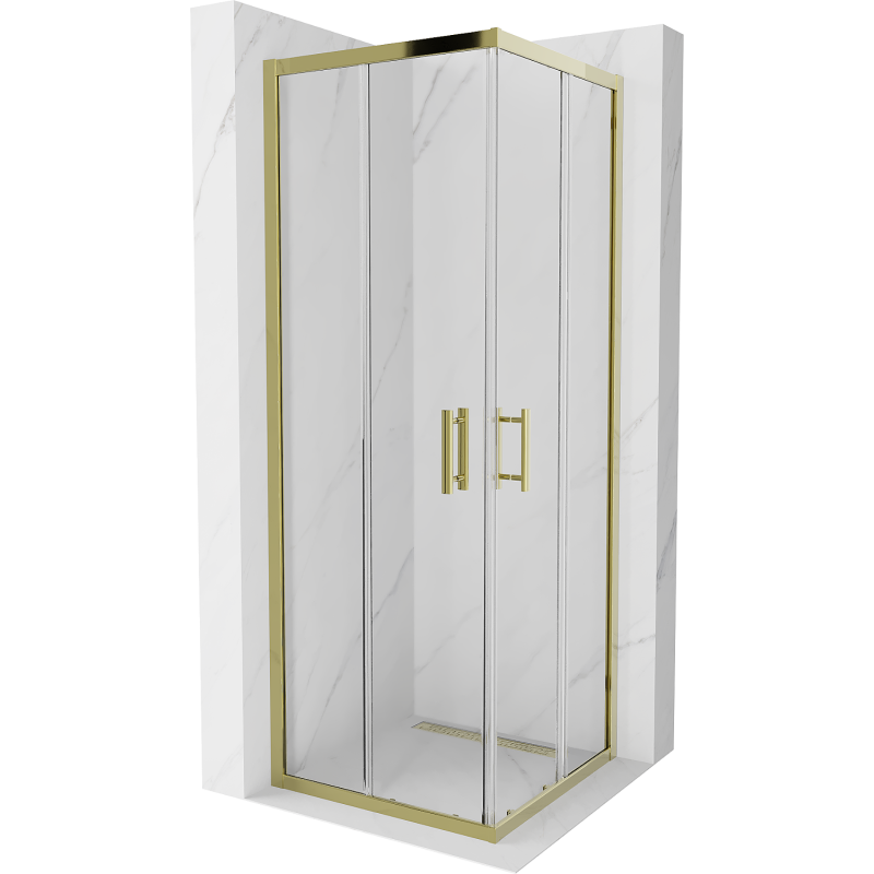 Mexen Rio square shower enclosure 70 x 70 cm, transparent, gold - 860-070-070-50-00
