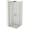 Mexen Rio 70 x 70 cm square shower cabin, transparent, gold - 860-070-070-50-00