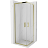 Mexen Rio square shower cabin 70 x 70 cm, transparent, gold - 860-070-070-50-00
