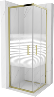Mexen Rio square shower cubicle 70 x 70 cm, Stripes, Gold - 860-070-070-50-20