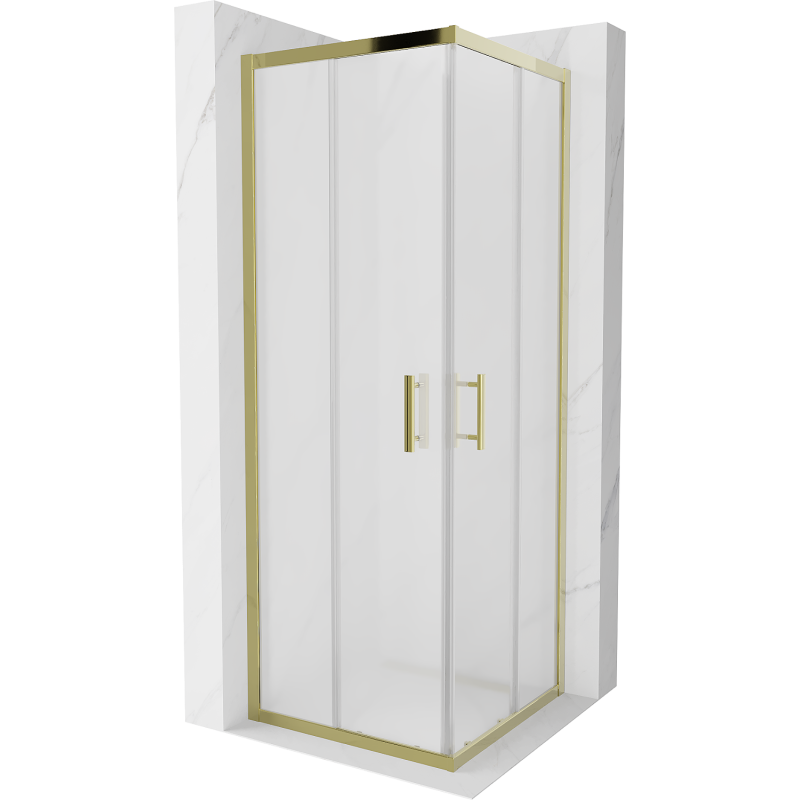 Mexen Rio square shower cabin 70 x 70 cm, frost, gold - 860-070-070-50-30