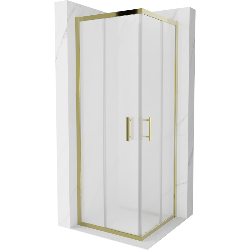 Mexen Rio square shower cabin 70 x 70 cm, frosted, gold - 860-070-070-50-30