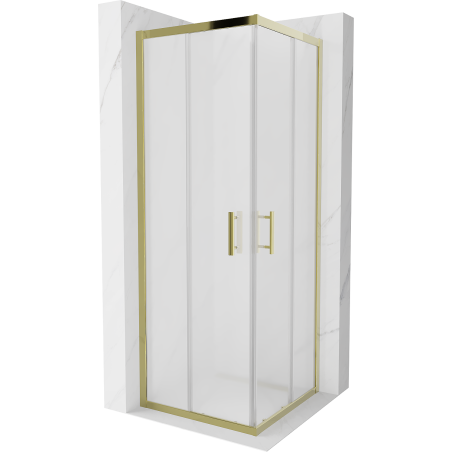 Mexen Rio square shower cabin 70 x 70 cm, frosted, gold - 860-070-070-50-30