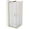 Mexen Rio square shower cabin 70 x 70 cm, frosted, gold - 860-070-070-50-30