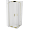 Mexen Rio square shower cubicle 70 x 70 cm, Frosted, Gold - 860-070-070-50-30