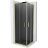 Mexen Rio 70 x 70 cm Square Shower Cabin, Graphite, Gold - 860-070-070-50-40