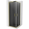 Mexen Rio square shower cubicle 70 x 70 cm, Graphite, Gold - 860-070-070-50-40