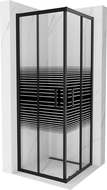Mexen Rio square shower cubicle 70 x 70 cm, Stripes, Black - 860-070-070-70-20