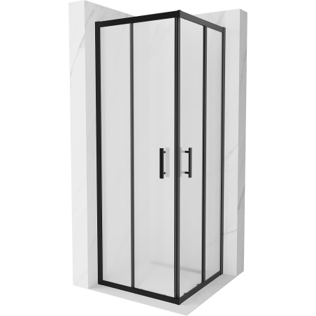 Mexen Rio square shower cabin 70 x 70 cm, frost, black - 860-070-070-70-30