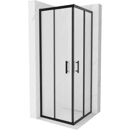 Mexen Rio square shower cubicle 70 x 70 cm, Frosted, Black - 860-070-070-70-30