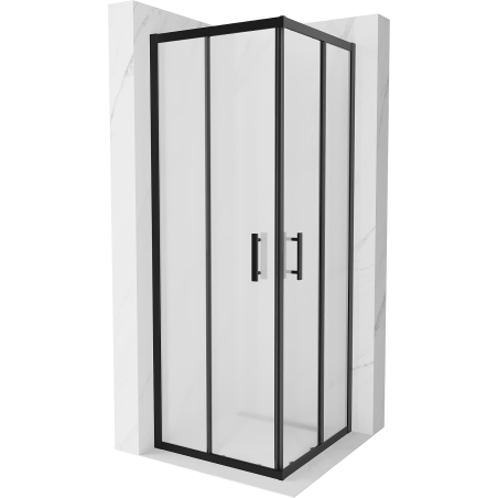 Mexen Rio Square Shower Enclosure 70 x 70 cm, Frosted, Black - 860-070-070-70-30
