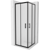 Mexen Rio square shower cubicle 70 x 70 cm, Frosted, Black - 860-070-070-70-30