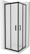 Mexen Rio square shower cubicle 70 x 70 cm, Frosted, Black - 860-070-070-70-30