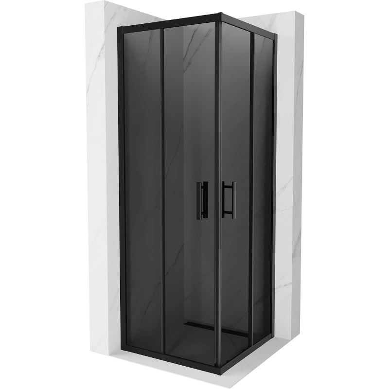 Mexen Rio square shower cabin 70 x 70 cm, graphite, black - 860-070-070-70-40