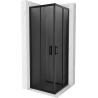 Mexen Rio square shower cabin 70 x 70 cm, graphite, black - 860-070-070-70-40