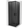 Mexen Rio square shower cubicle 70 x 70 cm, Graphite, Black - 860-070-070-70-40