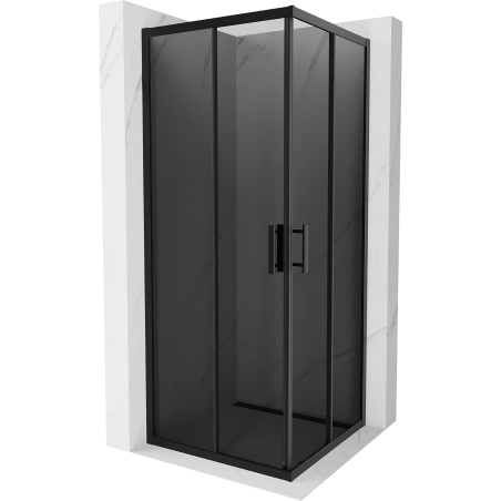 Mexen Rio square shower cubicle 80 x 80 cm, Graphite, Black - 860-080-080-70-40
