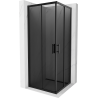 Mexen Rio square shower cabin 80 x 80 cm, graphite, black - 860-080-080-70-40