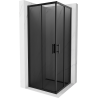Mexen Rio square shower cubicle 80 x 80 cm, Graphite, Black - 860-080-080-70-40
