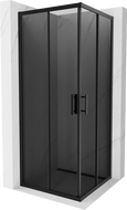 Mexen Rio square shower cubicle 80 x 80 cm, Graphite, Black - 860-080-080-70-40