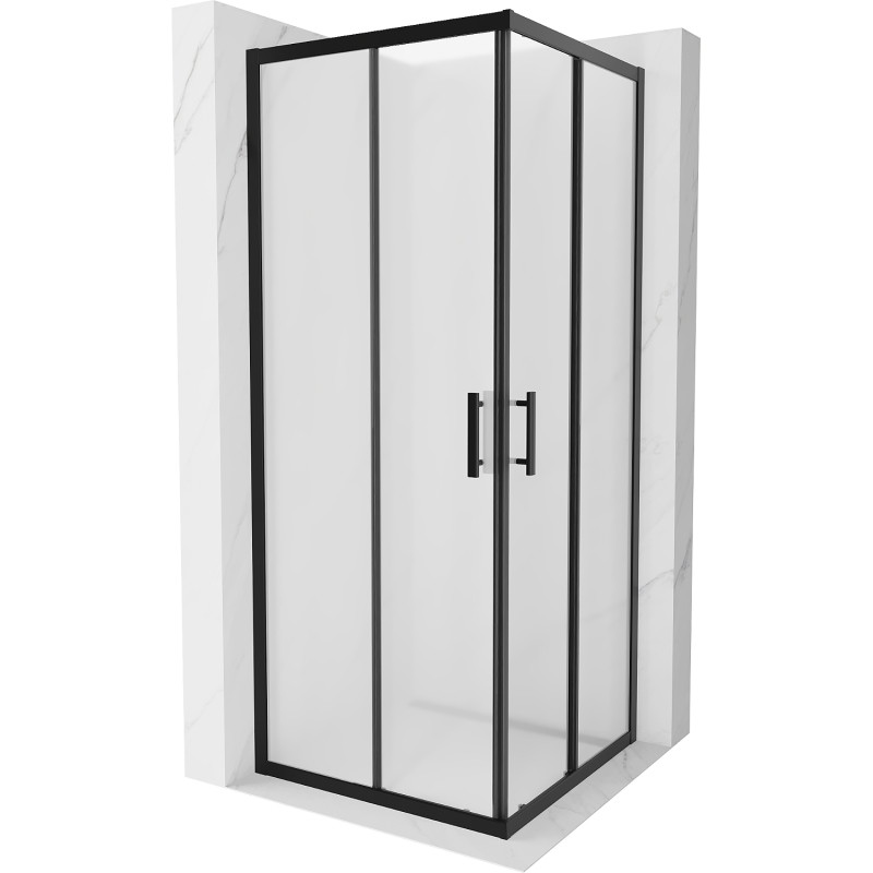 Mexen Rio shower enclosure square 80 x 80 cm, frost, black - 860-080-080-70-30