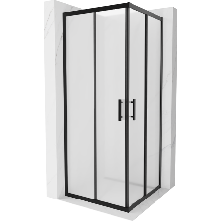Mexen Rio square shower cabin 80 x 80 cm, frosted, black - 860-080-080-70-30