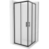 Mexen Rio square shower cabin 80 x 80 cm, frost, black - 860-080-080-70-30