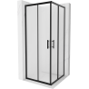 Mexen Rio square shower cubicle 80 x 80 cm, Frosted, Black - 860-080-080-70-30