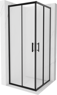 Mexen Rio square shower cabin 80 x 80 cm, frost, black - 860-080-080-70-30