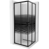 Mexen Rio square shower cabin 80 x 80 cm, black stripes, black - 860-080-080-70-20