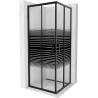Mexen Rio square shower cubicle 80 x 80 cm, Stripes, Black - 860-080-080-70-20