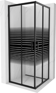 Mexen Rio square shower cubicle 80 x 80 cm, Stripes, Black - 860-080-080-70-20
