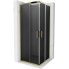 Mexen Rio square shower cubicle 80 x 80 cm, Graphite, Gold - 860-080-080-50-40