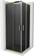 Mexen Rio square shower cubicle 80 x 80 cm, Graphite, Gold - 860-080-080-50-40