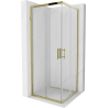 Mexen Rio 80 x 80 cm square shower cabin, transparent, gold - 860-080-080-50-00