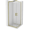 Mexen Rio square shower cubicle 80 x 80 cm, Transparent, Gold - 860-080-080-50-00