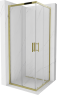 Mexen Rio square shower cubicle 80 x 80 cm, Transparent, Gold - 860-080-080-50-00