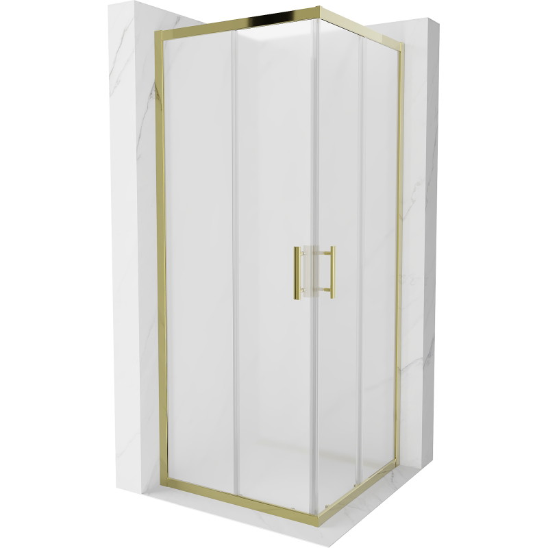 Mexen Rio square shower cabin 80 x 80 cm, frosted, gold - 860-080-080-50-30