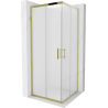 Mexen Rio square shower cubicle 80 x 80 cm, Frosted, Gold - 860-080-080-50-30