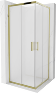 Mexen Rio square shower cubicle 80 x 80 cm, Frosted, Gold - 860-080-080-50-30