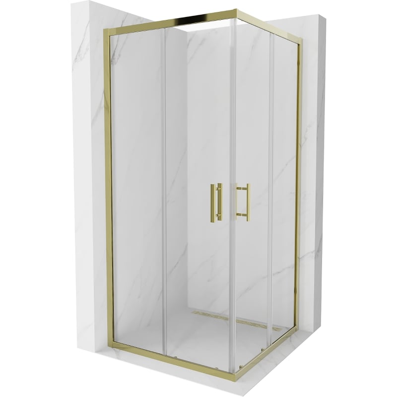 Mexen Rio shower cabin square 90 x 90 cm, transparent, gold - 860-090-090-50-00