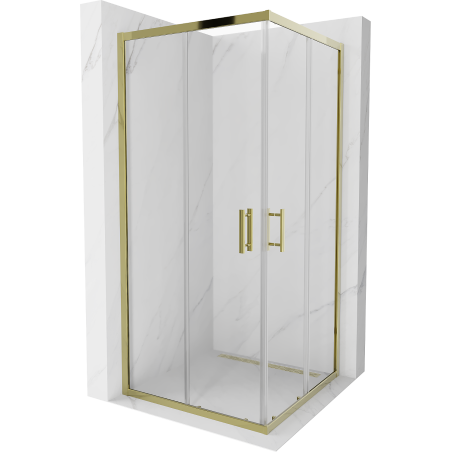 Mexen Rio Square Shower Enclosure 90 x 90 cm, Transparent, Gold - 860-090-090-50-00