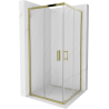 Mexen Rio square shower cabin 90 x 90 cm, transparent, gold - 860-090-090-50-00