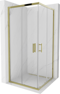 Mexen Rio square shower cubicle 90 x 90 cm, Transparent, Gold - 860-090-090-50-00