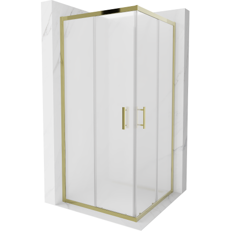 Mexen Rio square shower cabin 90 x 90 cm, frost, gold - 860-090-090-50-30