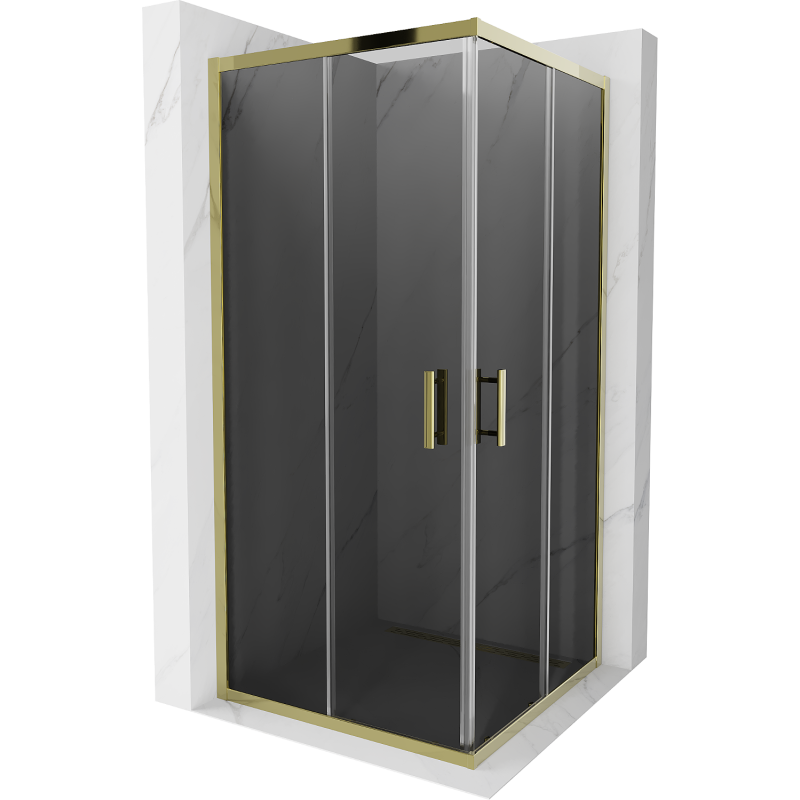 Mexen Rio square shower cabin 90 x 90 cm, graphite, gold - 860-090-090-50-40