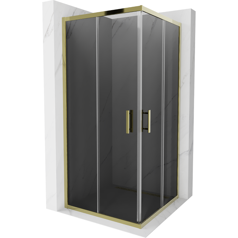 Mexen Rio Square Shower Enclosure 90 x 90 cm, Graphite, Gold - 860-090-090-50-40